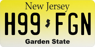 NJ license plate H99FGN