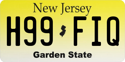 NJ license plate H99FIQ