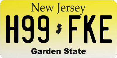 NJ license plate H99FKE