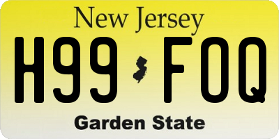 NJ license plate H99FOQ