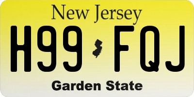 NJ license plate H99FQJ