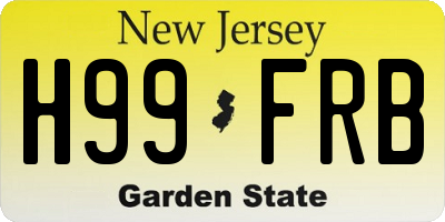 NJ license plate H99FRB