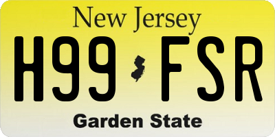 NJ license plate H99FSR