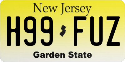 NJ license plate H99FUZ
