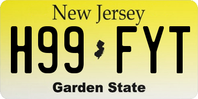 NJ license plate H99FYT
