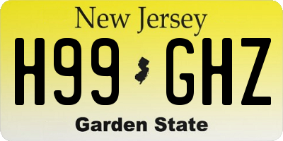 NJ license plate H99GHZ