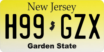 NJ license plate H99GZX