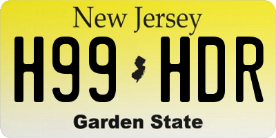 NJ license plate H99HDR