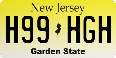 NJ license plate H99HGH