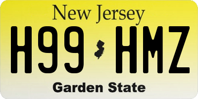 NJ license plate H99HMZ
