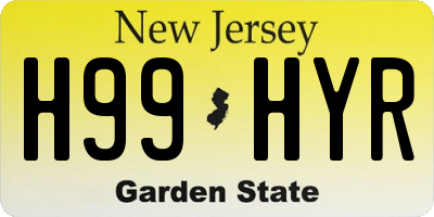 NJ license plate H99HYR