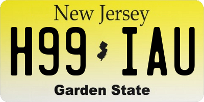 NJ license plate H99IAU