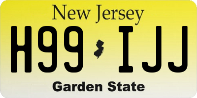 NJ license plate H99IJJ