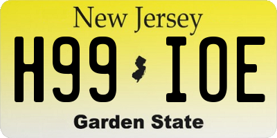 NJ license plate H99IOE