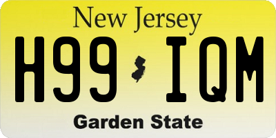 NJ license plate H99IQM