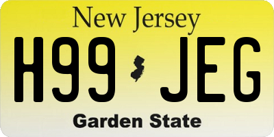 NJ license plate H99JEG