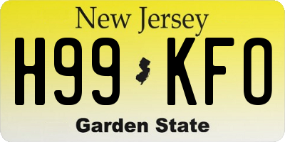 NJ license plate H99KFO