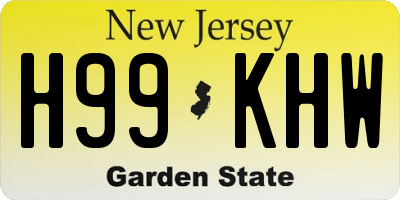 NJ license plate H99KHW