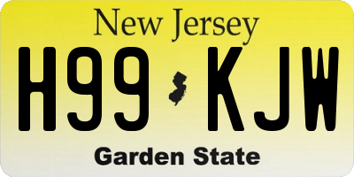 NJ license plate H99KJW