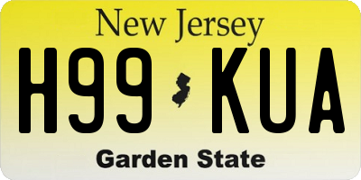 NJ license plate H99KUA