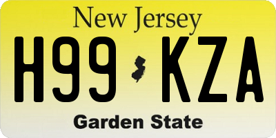 NJ license plate H99KZA
