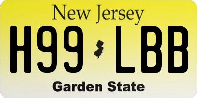 NJ license plate H99LBB