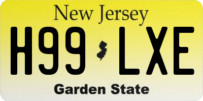 NJ license plate H99LXE