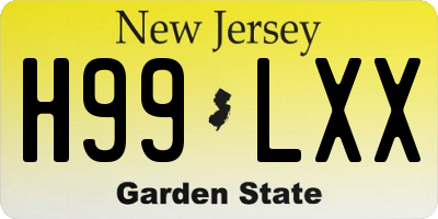 NJ license plate H99LXX