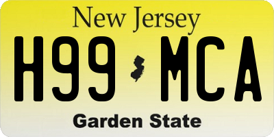 NJ license plate H99MCA