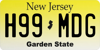 NJ license plate H99MDG