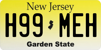 NJ license plate H99MEH