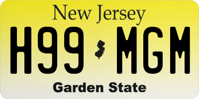 NJ license plate H99MGM