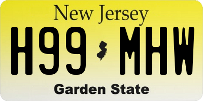 NJ license plate H99MHW