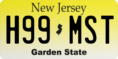 NJ license plate H99MST