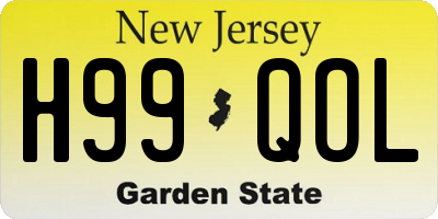 NJ license plate H99QOL