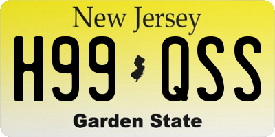 NJ license plate H99QSS
