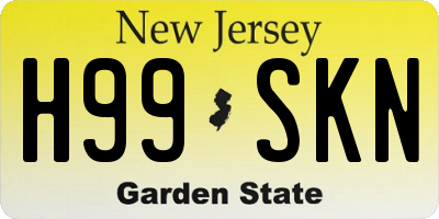 NJ license plate H99SKN