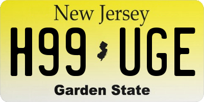 NJ license plate H99UGE
