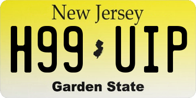 NJ license plate H99UIP