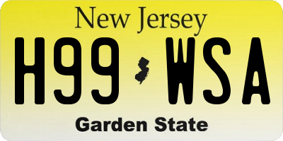 NJ license plate H99WSA