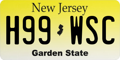 NJ license plate H99WSC