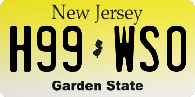 NJ license plate H99WSO