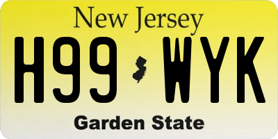NJ license plate H99WYK