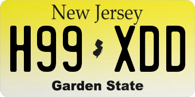 NJ license plate H99XDD