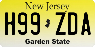 NJ license plate H99ZDA