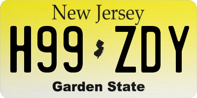 NJ license plate H99ZDY