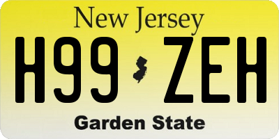 NJ license plate H99ZEH