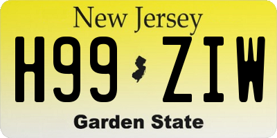 NJ license plate H99ZIW
