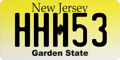 NJ license plate HHH53