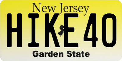 NJ license plate HIKE40